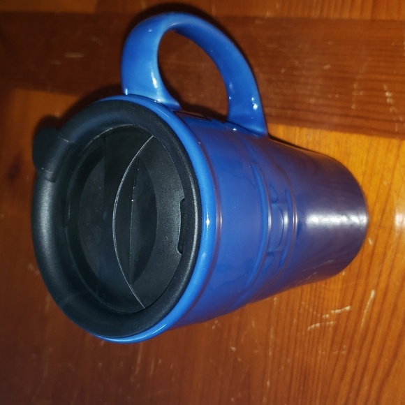 Longaberger ceramic travel mug BLUE - Picture 2 of 2